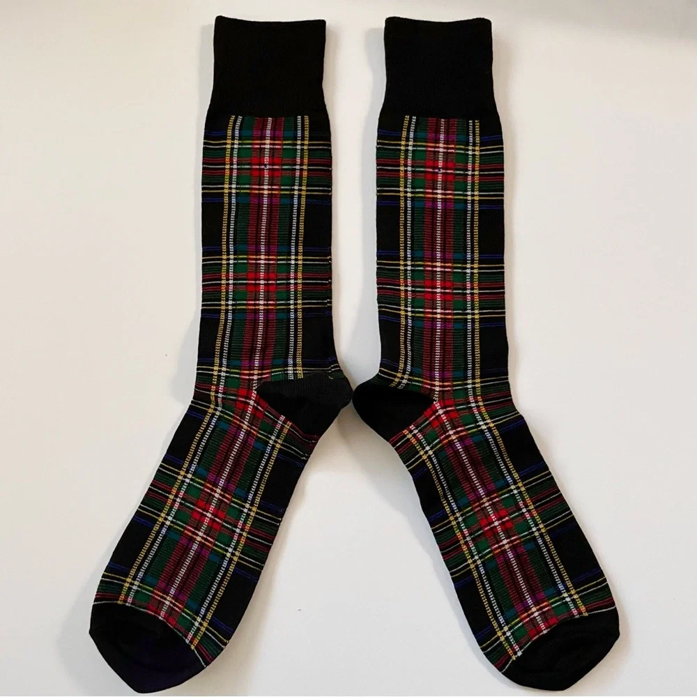 Ralph Lauren Plaid Black long Socks